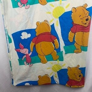 Vintage Winnie The Pooh Piglet Clouds Holding Hands Twin Size Flat Bed Sheet